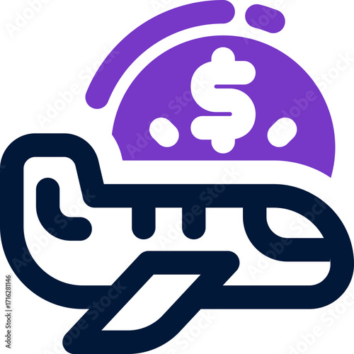 transportation budget duotone icon. Sleek and modern vector icon for websites, mobile apps, marketing materials, and corporate design. Fully scalable and ready to use.