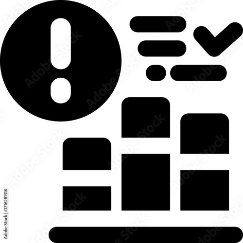 risk analysis glyph icon. Strong and solid vector icon for websites, mobile interfaces, presentations, and visual branding. High quality and easy to edit.