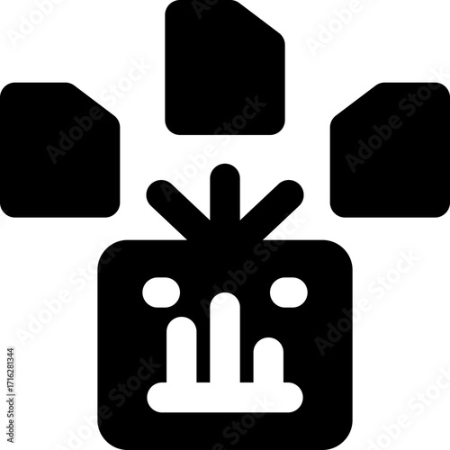 data modeling glyph icon. Strong and solid vector icon for websites, mobile interfaces, presentations, and visual branding. High quality and easy to edit.