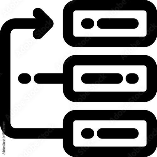 workflow line icon. Clean and minimalist vector icon for websites, mobile apps, presentations, and logos. Fully scalable and customizable for any project.