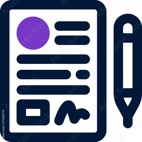 contract duotone icon. Sleek and modern vector icon for websites, mobile apps, marketing materials, and corporate design. Fully scalable and ready to use.