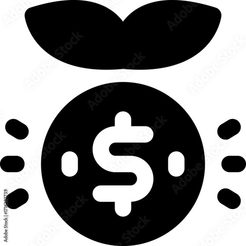 investment glyph icon. Strong and solid vector icon for websites, mobile interfaces, presentations, and visual branding. High quality and easy to edit.