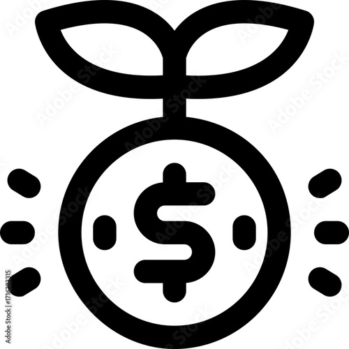 investment line icon. Clean and minimalist vector icon for websites, mobile apps, presentations, and logos. Fully scalable and customizable for any project.