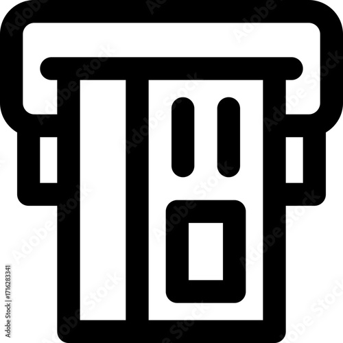 atm line icon. Clean and minimalist vector icon for websites, mobile apps, presentations, and logos. Fully scalable and customizable for any project.