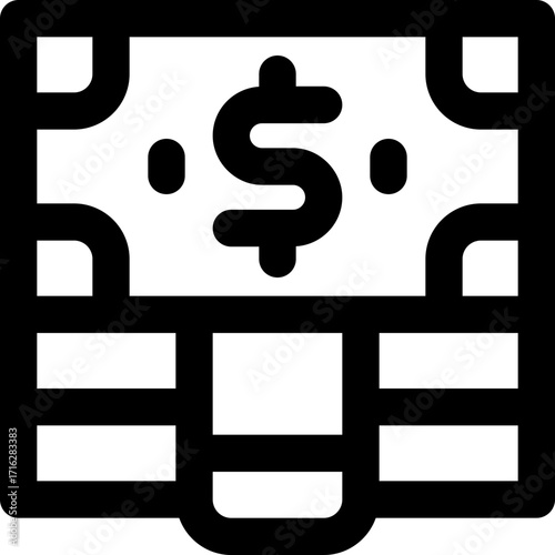 cash line icon. Clean and minimalist vector icon for websites, mobile apps, presentations, and logos. Fully scalable and customizable for any project.