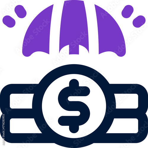 financial insurance duotone icon. Sleek and modern vector icon for websites, mobile apps, marketing materials, and corporate design. Fully scalable and ready to use.
