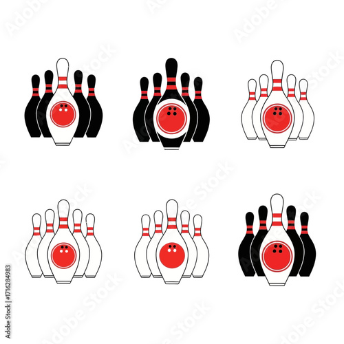 set of bowling pins