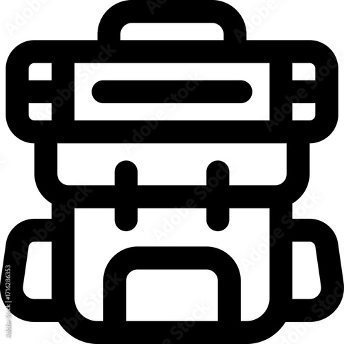 backpack line icon. Clean and minimalist vector icon for websites, mobile apps, presentations, and logos. Fully scalable and customizable for any project.