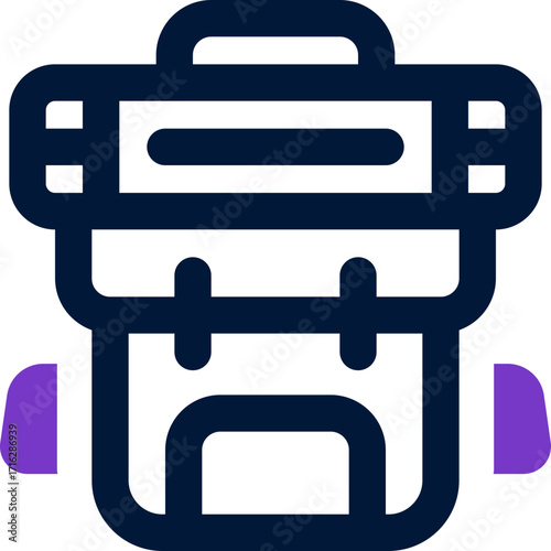 backpack duotone icon. Sleek and modern vector icon for websites, mobile apps, marketing materials, and corporate design. Fully scalable and ready to use.