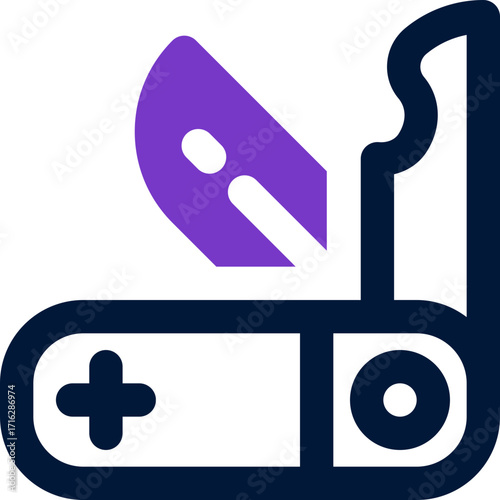 pocket knife duotone icon. Sleek and modern vector icon for websites, mobile apps, marketing materials, and corporate design. Fully scalable and ready to use.
