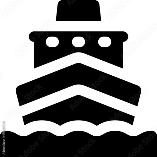 cruise glyph icon. Strong and solid vector icon for websites, mobile interfaces, presentations, and visual branding. High quality and easy to edit.