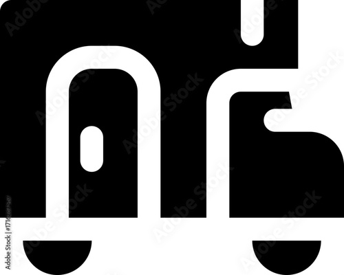 camper van glyph icon. Strong and solid vector icon for websites, mobile interfaces, presentations, and visual branding. High quality and easy to edit.