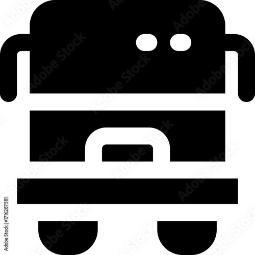 school bus glyph icon. Strong and solid vector icon for websites, mobile interfaces, presentations, and visual branding. High quality and easy to edit.