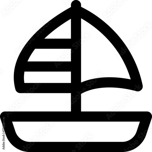 sailing boat line icon. Clean and minimalist vector icon for websites, mobile apps, presentations, and logos. Fully scalable and customizable for any project.