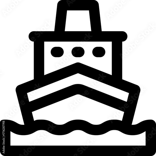 cruise line icon. Clean and minimalist vector icon for websites, mobile apps, presentations, and logos. Fully scalable and customizable for any project.