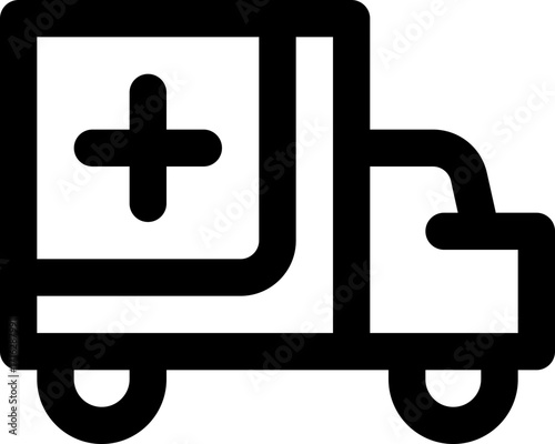 ambulance line icon. Clean and minimalist vector icon for websites, mobile apps, presentations, and logos. Fully scalable and customizable for any project.