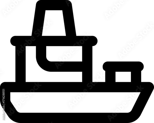 ship line icon. Clean and minimalist vector icon for websites, mobile apps, presentations, and logos. Fully scalable and customizable for any project.