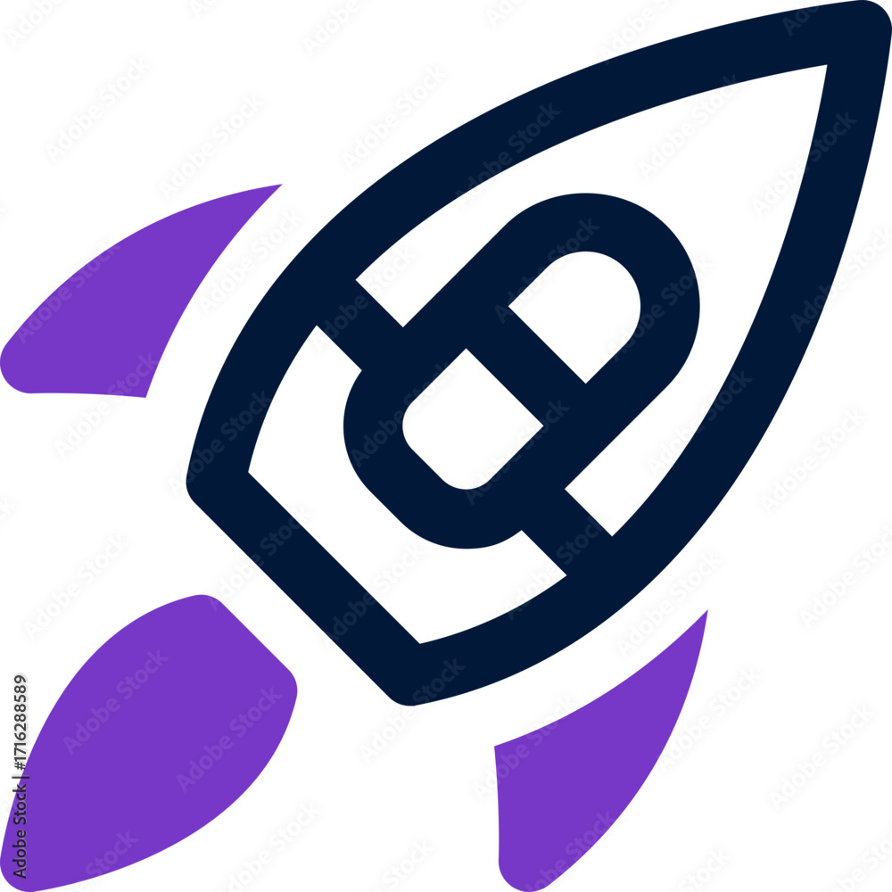 Obraz premium rocket duotone icon. Sleek and modern vector icon for websites, mobile apps, marketing materials, and corporate design. Fully scalable and ready to use.
