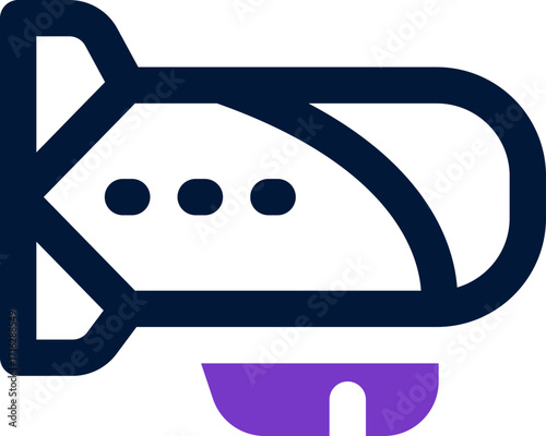 blimp duotone icon. Sleek and modern vector icon for websites, mobile apps, marketing materials, and corporate design. Fully scalable and ready to use.