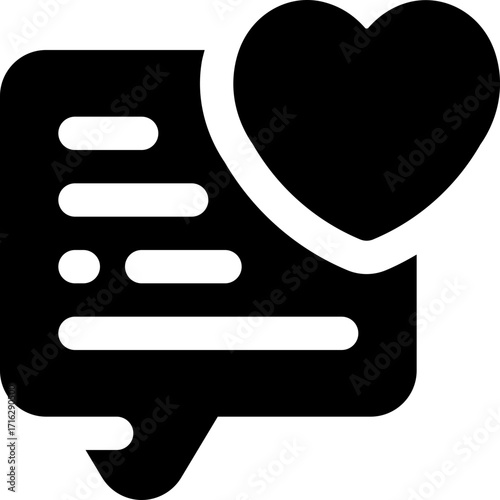 love chat glyph icon. Strong and solid vector icon for websites, mobile interfaces, presentations, and visual branding. High quality and easy to edit.