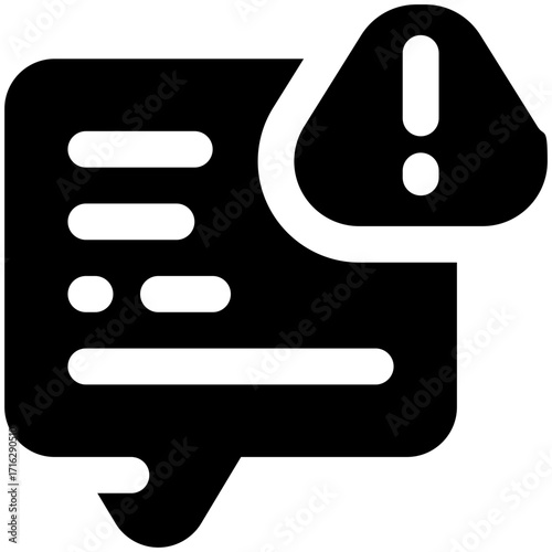 message alert glyph icon. Strong and solid vector icon for websites, mobile interfaces, presentations, and visual branding. High quality and easy to edit.