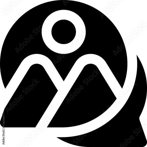 image chat glyph icon. Strong and solid vector icon for websites, mobile interfaces, presentations, and visual branding. High quality and easy to edit.