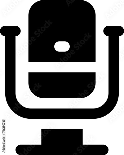 microphone glyph icon. Strong and solid vector icon for websites, mobile interfaces, presentations, and visual branding. High quality and easy to edit.