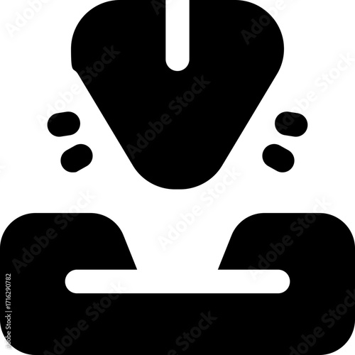 inbox glyph icon. Strong and solid vector icon for websites, mobile interfaces, presentations, and visual branding. High quality and easy to edit.