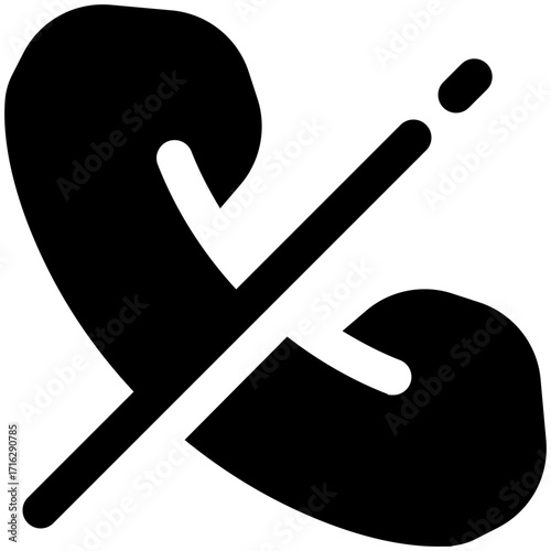 no call glyph icon. Strong and solid vector icon for websites, mobile interfaces, presentations, and visual branding. High quality and easy to edit.