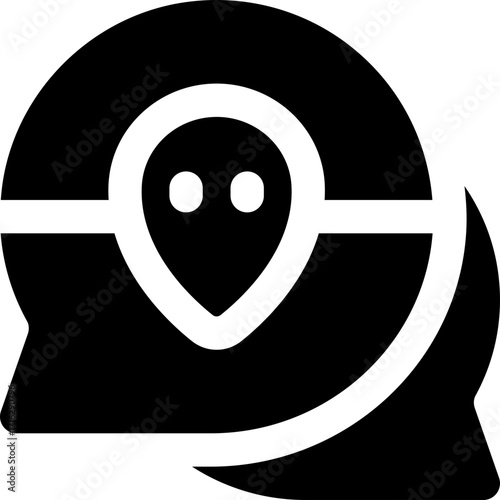 message location glyph icon. Strong and solid vector icon for websites, mobile interfaces, presentations, and visual branding. High quality and easy to edit.