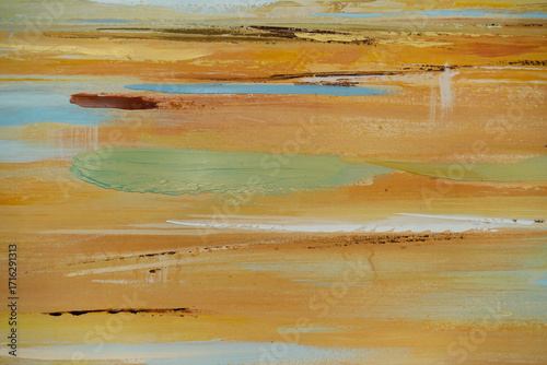 Abstract Hand-painted Art Background on Canvas
