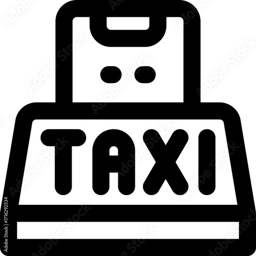 taxi line icon. Clean and minimalist vector icon for websites, mobile apps, presentations, and logos. Fully scalable and customizable for any project.