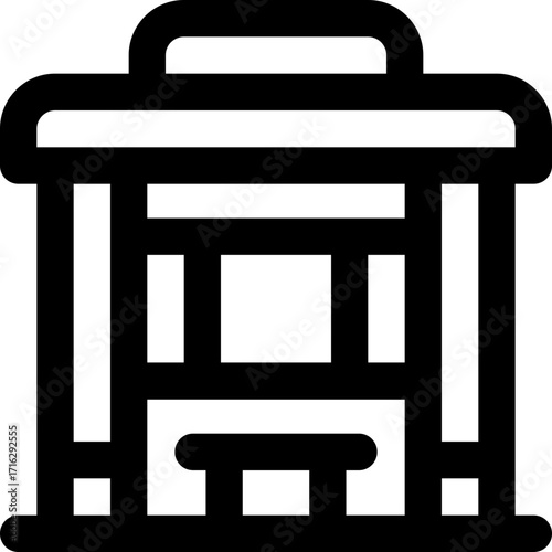 bus stop line icon. Clean and minimalist vector icon for websites, mobile apps, presentations, and logos. Fully scalable and customizable for any project.