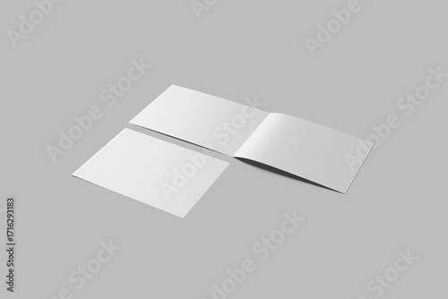 Blank A5 landscape bifold brochure mockup