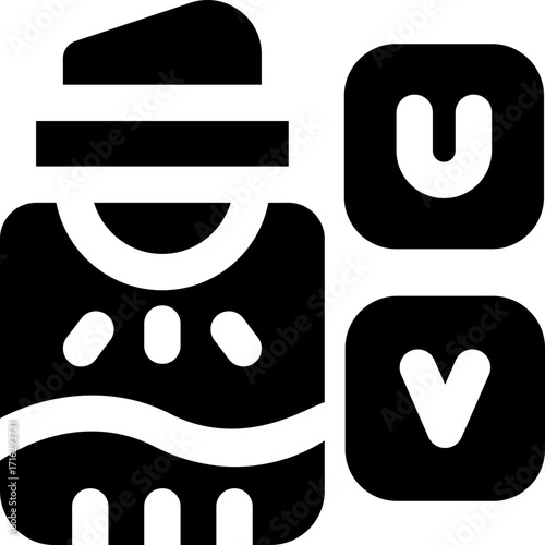 sunscreen glyph icon. Strong and solid vector icon for websites, mobile interfaces, presentations, and visual branding. High quality and easy to edit.