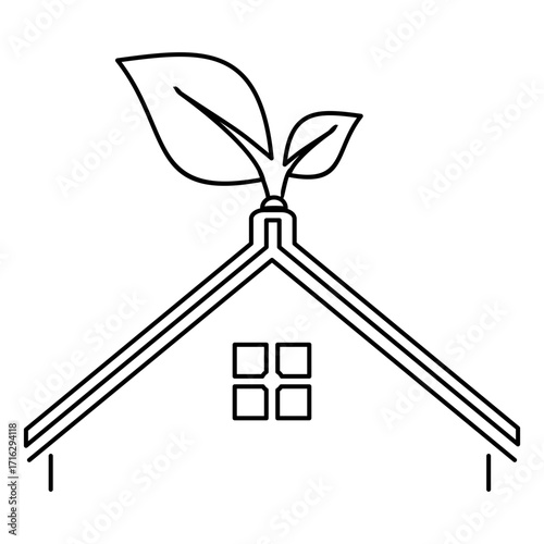 green roof icon vector illustration concept