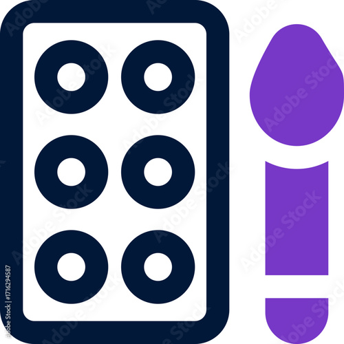 makeup palette duotone icon. Sleek and modern vector icon for websites, mobile apps, marketing materials, and corporate design. Fully scalable and ready to use.