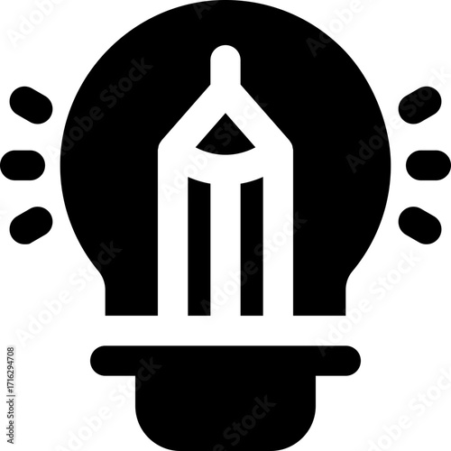 idea glyph icon. Strong and solid vector icon for websites, mobile interfaces, presentations, and visual branding. High quality and easy to edit.