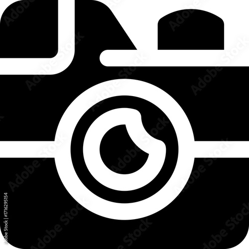 camera glyph icon. Strong and solid vector icon for websites, mobile interfaces, presentations, and visual branding. High quality and easy to edit.