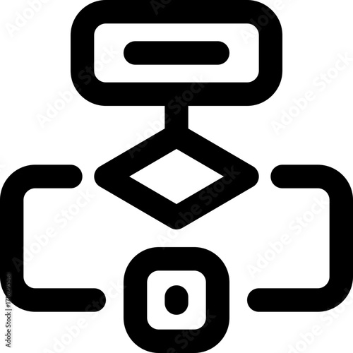 flow chart line icon. Clean and minimalist vector icon for websites, mobile apps, presentations, and logos. Fully scalable and customizable for any project.