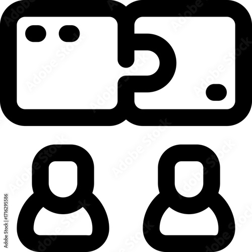 puzzle line icon. Clean and minimalist vector icon for websites, mobile apps, presentations, and logos. Fully scalable and customizable for any project.