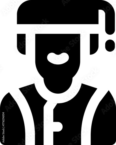 bellboy glyph icon. Strong and solid vector icon for websites, mobile interfaces, presentations, and visual branding. High quality and easy to edit.