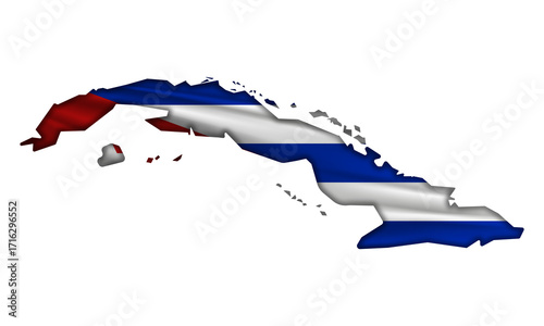 Flag Cuba in the form of a map