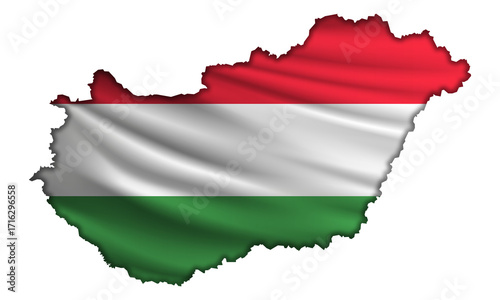 Flag Hungary in the form of a map Free Download Flag Hungary in the form of a map - GFXLoad