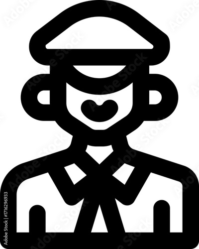 captain line icon. Clean and minimalist vector icon for websites, mobile apps, presentations, and logos. Fully scalable and customizable for any project.