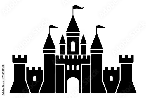  majestic castle medieval fortress silhouette 