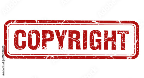 Distressed dark red stamp with the word COPYRIGHT in bold letters indicating legal protection