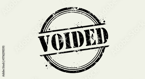 Grunge Black Stamp Graphic with Text Saying Voided and Distressed Effects