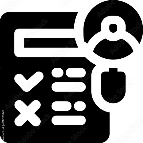 criteria glyph icon. Strong and solid vector icon for websites, mobile interfaces, presentations, and visual branding. High quality and easy to edit.