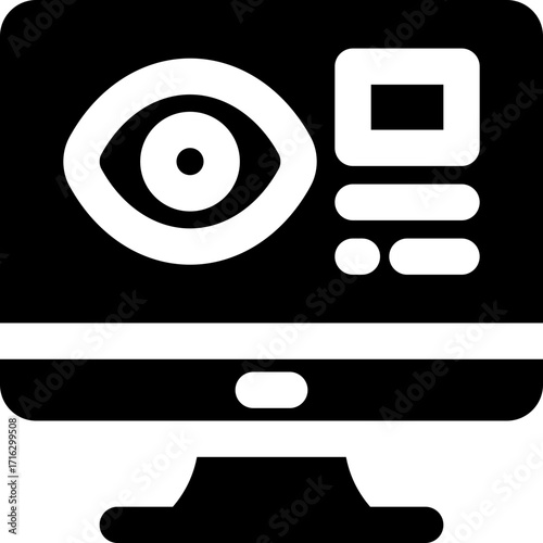 eye test glyph icon. Strong and solid vector icon for websites, mobile interfaces, presentations, and visual branding. High quality and easy to edit.